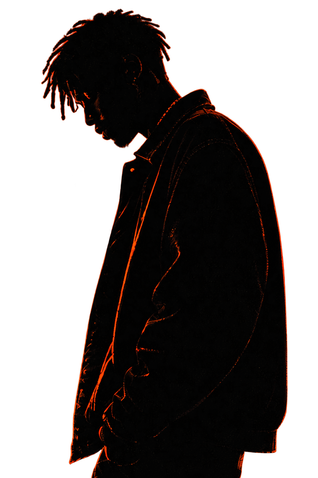 Artist silhouette overlooking the Dallas skyline